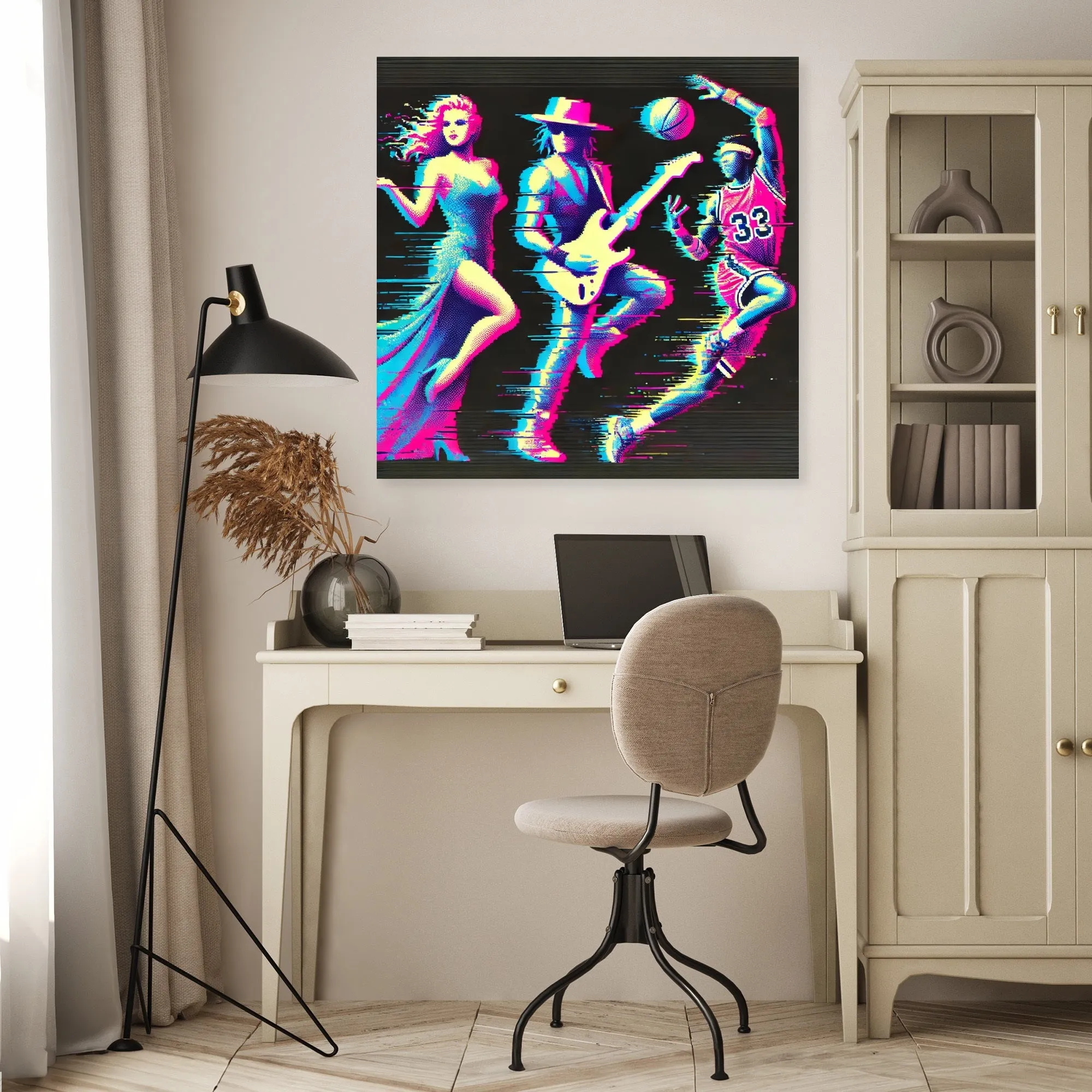 Glitch Icon Silhouette Canvas