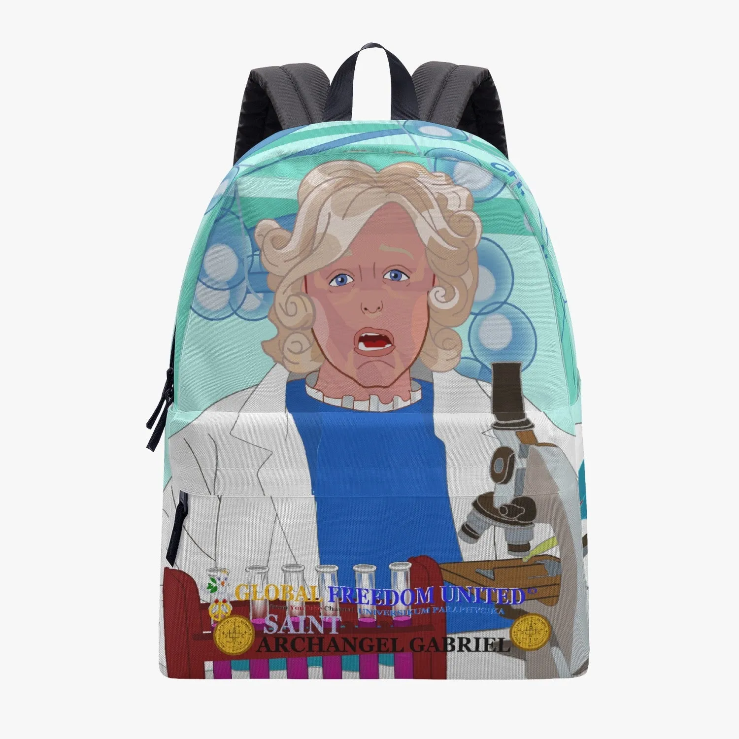 GLOBAL FREEDOM UNITED© Archangel Gabriel LAB Light Green - All-over-print Canvas Backpack