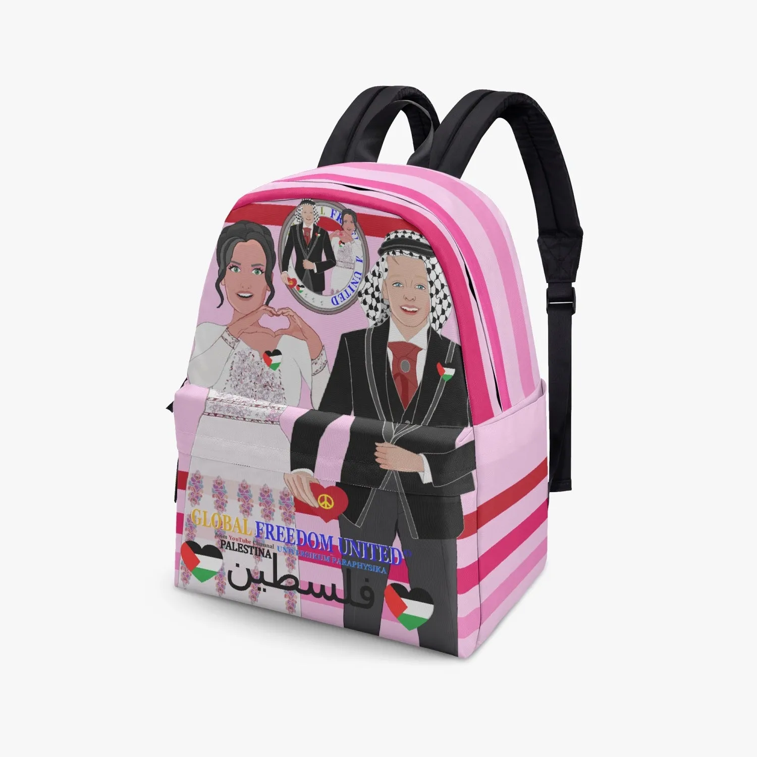 GLOBAL FREEDOM UNITED© Couple Palestina Pink1 - All-over-print Canvas Backpack
