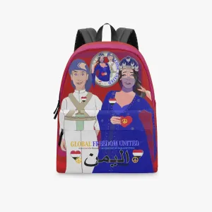 GLOBAL FREEDOM UNITED© Couple Yemen Red - All-over-print Canvas Backpack