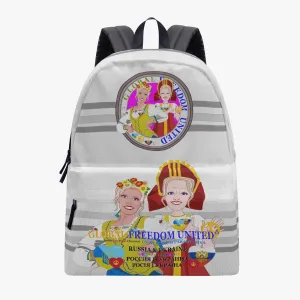 GLOBAL FREEDOM UNITED WOMEN URKAIN & RUSSIA OLD PEACE GREY All-over-print Canvas Backpack