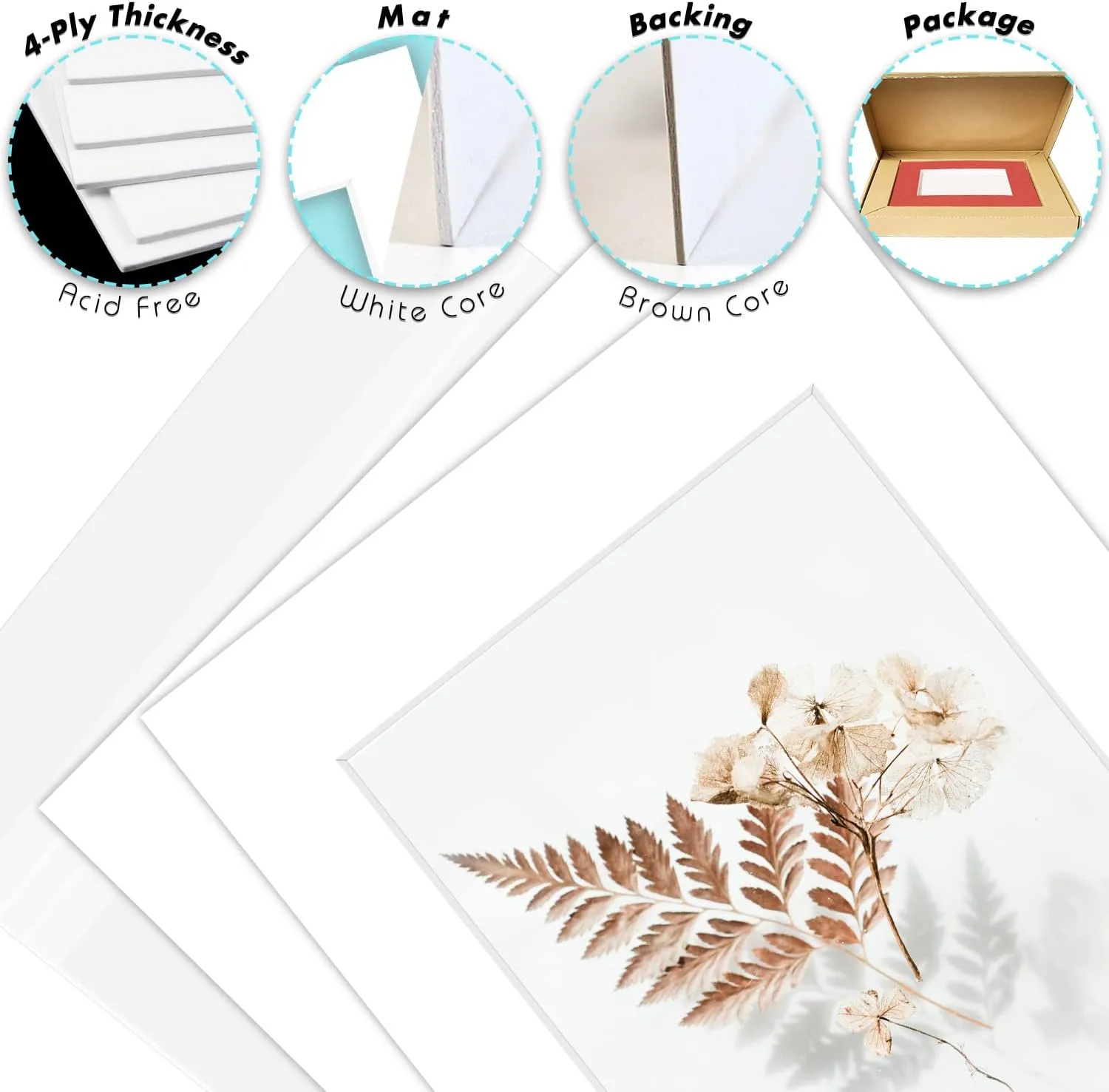 Golden State Art, Pack of 10 White Pre-Cut 16x20 Picture Mat for 11x14 Photo with White Core Bevel Cut Mattes Sets. Includes 10 High Premier Acid Free Mats & 10 Backing Board & 10 Clear Bags