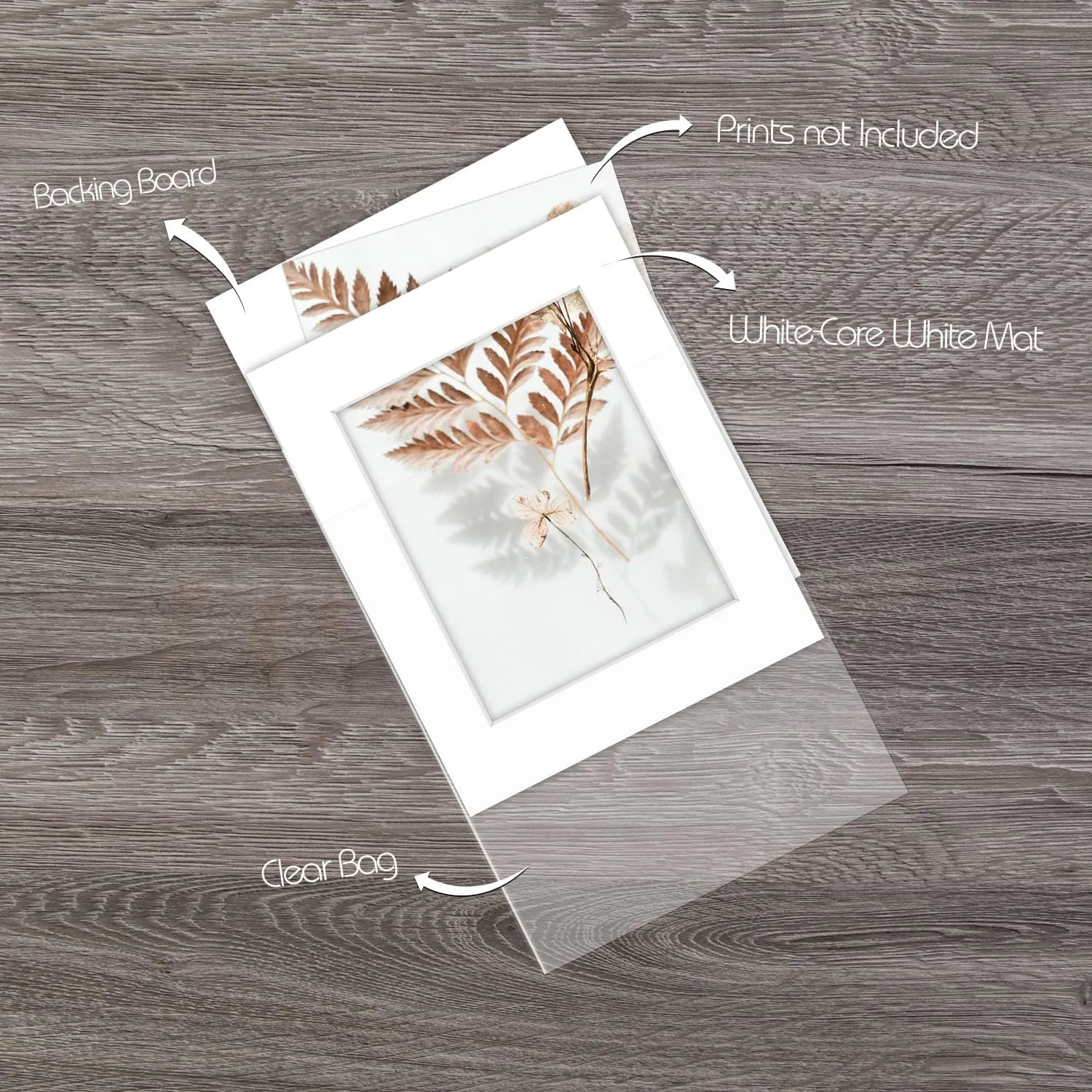 Golden State Art, Pack of 10 White Pre-Cut 16x20 Picture Mat for 11x14 Photo with White Core Bevel Cut Mattes Sets. Includes 10 High Premier Acid Free Mats & 10 Backing Board & 10 Clear Bags
