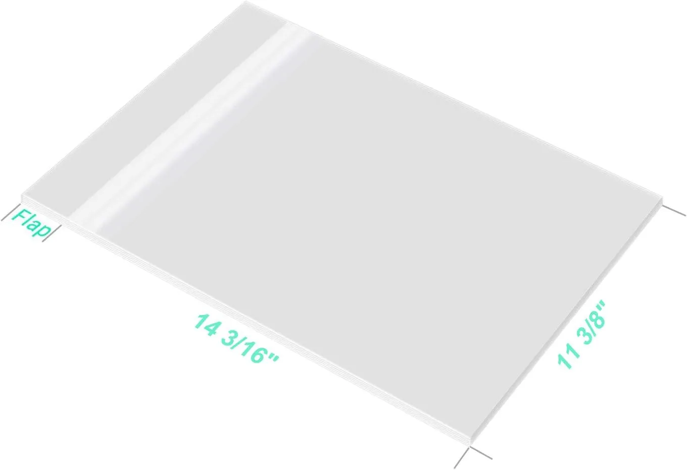 Golden State Art, Pack of 100 11 3/8" x 14 3/16" Acid-Free Crystal Clear Sleeves Storage Bags for 11x14 Prints/Photos/Framing Mat Mattes/Documents
