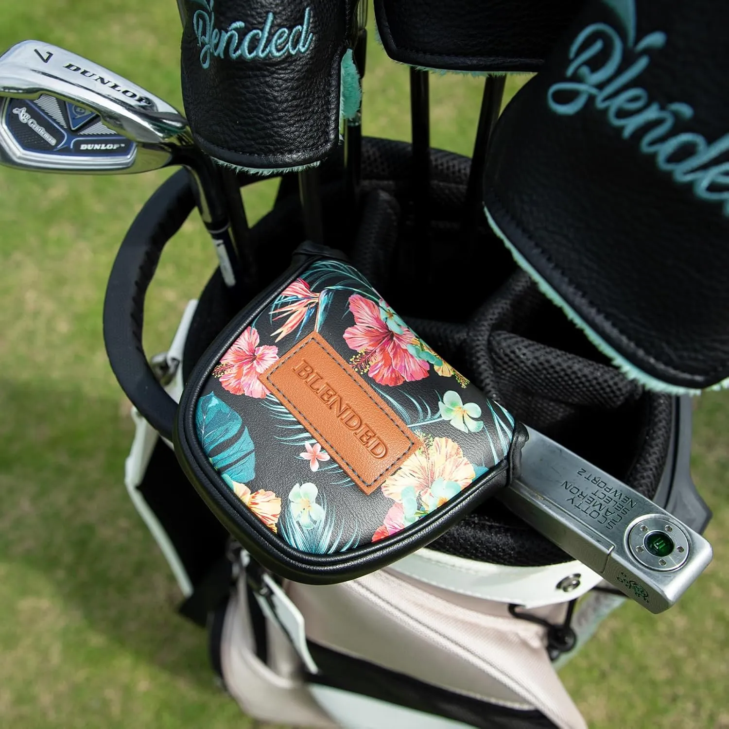 Golf Club Covers Black Putter Cover Driver Covers Fairway Wood Headcover Hybrid Covers 3 Wood Headcovers Leather Mallte Putter Cover Golf Headcover for All Brand