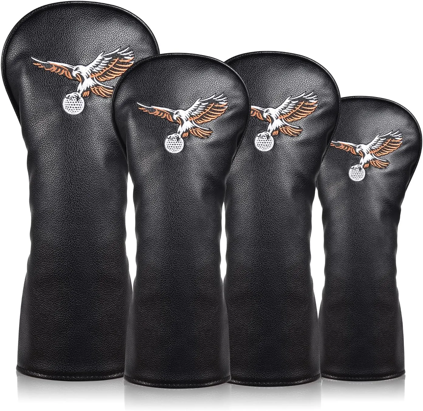 Golf Club Head Covers Set - Waterproof PU Leather Iron/Wood/Putter Headcovers (1,3,5, H Size) Premium Lightweight Golf Head Cover with Anti-Scratch Protection for Men & Women