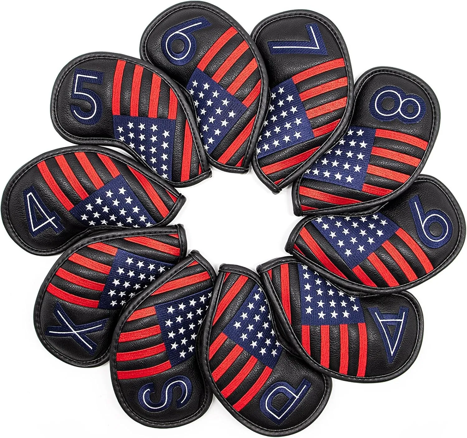 Golf Iron Head Covers Set Iron Headcover Wedge Cover Golf Iron Club Cover USA American Flag for PXG0311