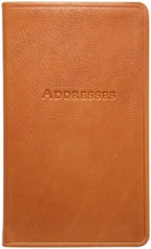 Graphic Image 5 Inch Leather Bound Pocket Address Book, Genuine Calfskin Leather, 750 Entries, British Tan