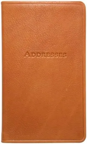 Graphic Image 5 Inch Leather Bound Pocket Address Book, Genuine Calfskin Leather, 750 Entries, British Tan