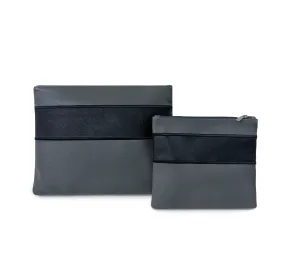 Gray & Black with Black Embroidery - B257