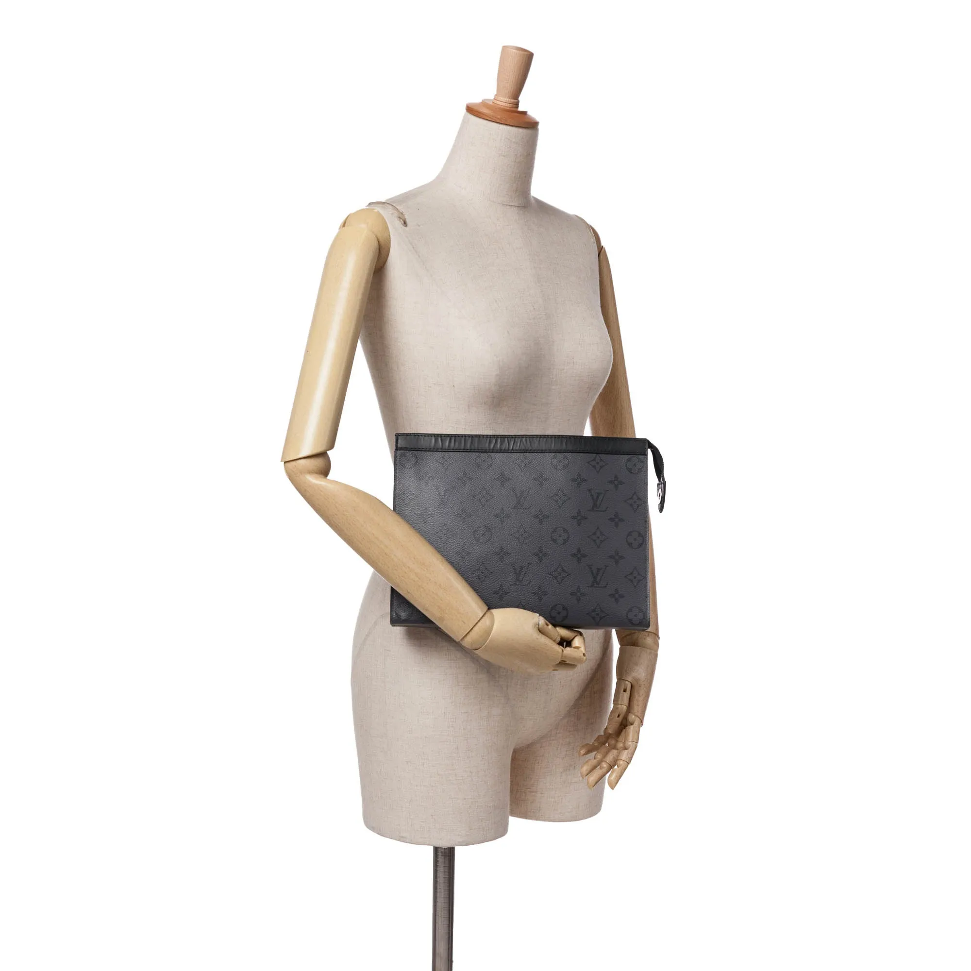 Gray Louis Vuitton Monogram Eclipse Reverse Pochette Voyage MM Clutch Bag