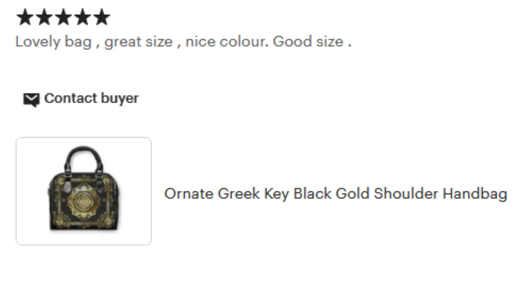 Greek Key Black White Floral Shoulder Handbag