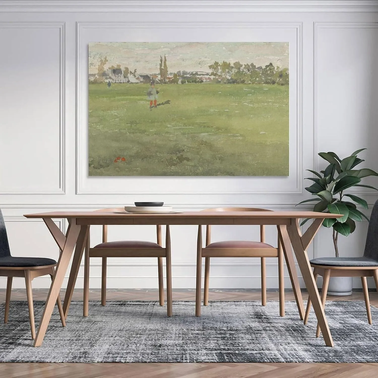 Green And Silver- Beaulieu, Touraine by James·McNeill Whistler Room Aesthetic Poster Print Art Wall Painting Canvas Posters Gifts Modern Bedroom Decor 12x18inch(30x45cm)