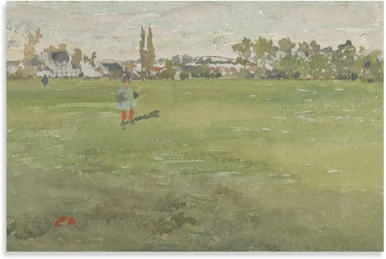 Green And Silver- Beaulieu, Touraine by James·McNeill Whistler Room Aesthetic Poster Print Art Wall Painting Canvas Posters Gifts Modern Bedroom Decor 12x18inch(30x45cm)