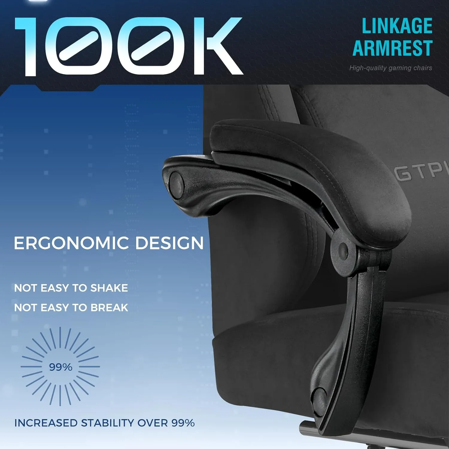 GTPLAYER Gaming Chair Fabric with Pocket Spring Cushion, Big and Tall Gamings Chairs 350LBS High Back Computer Chair with Footrest for Adults Lumbar Support Swivel Game Chair for Office Gaming Black