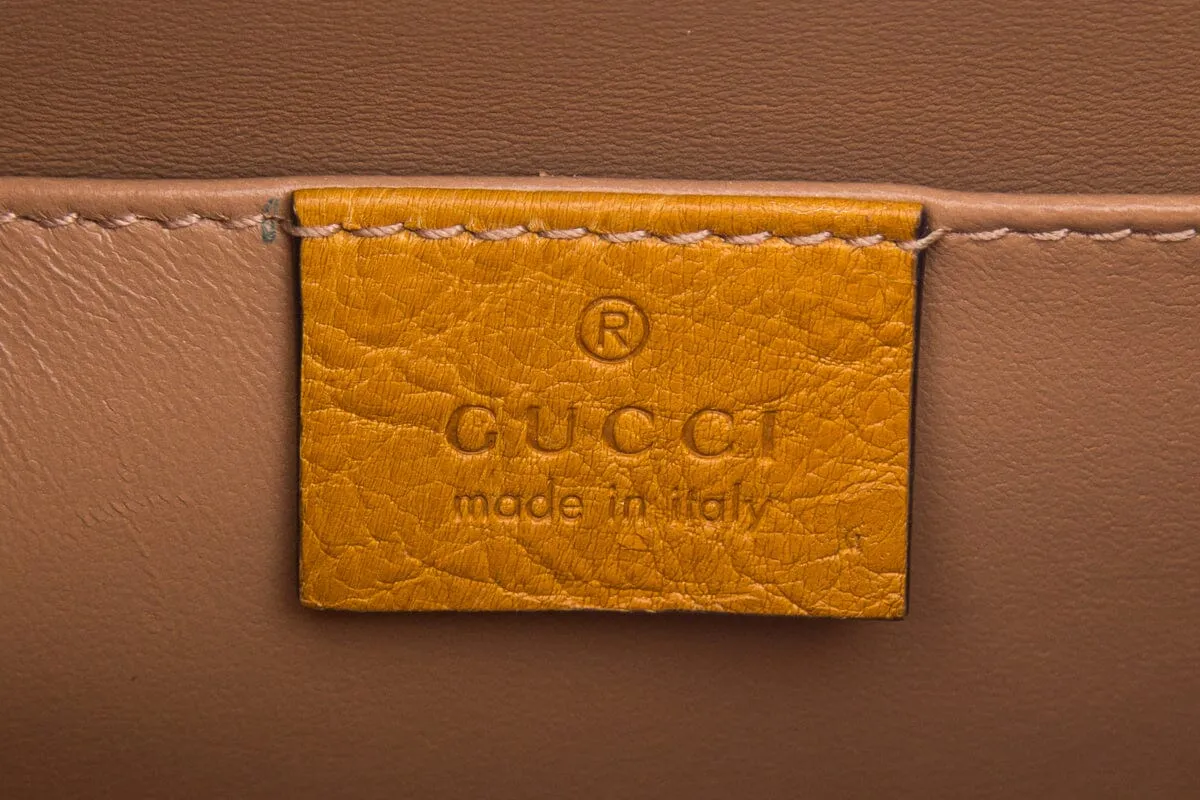 Gucci Brown Ostrich Diana HandBag