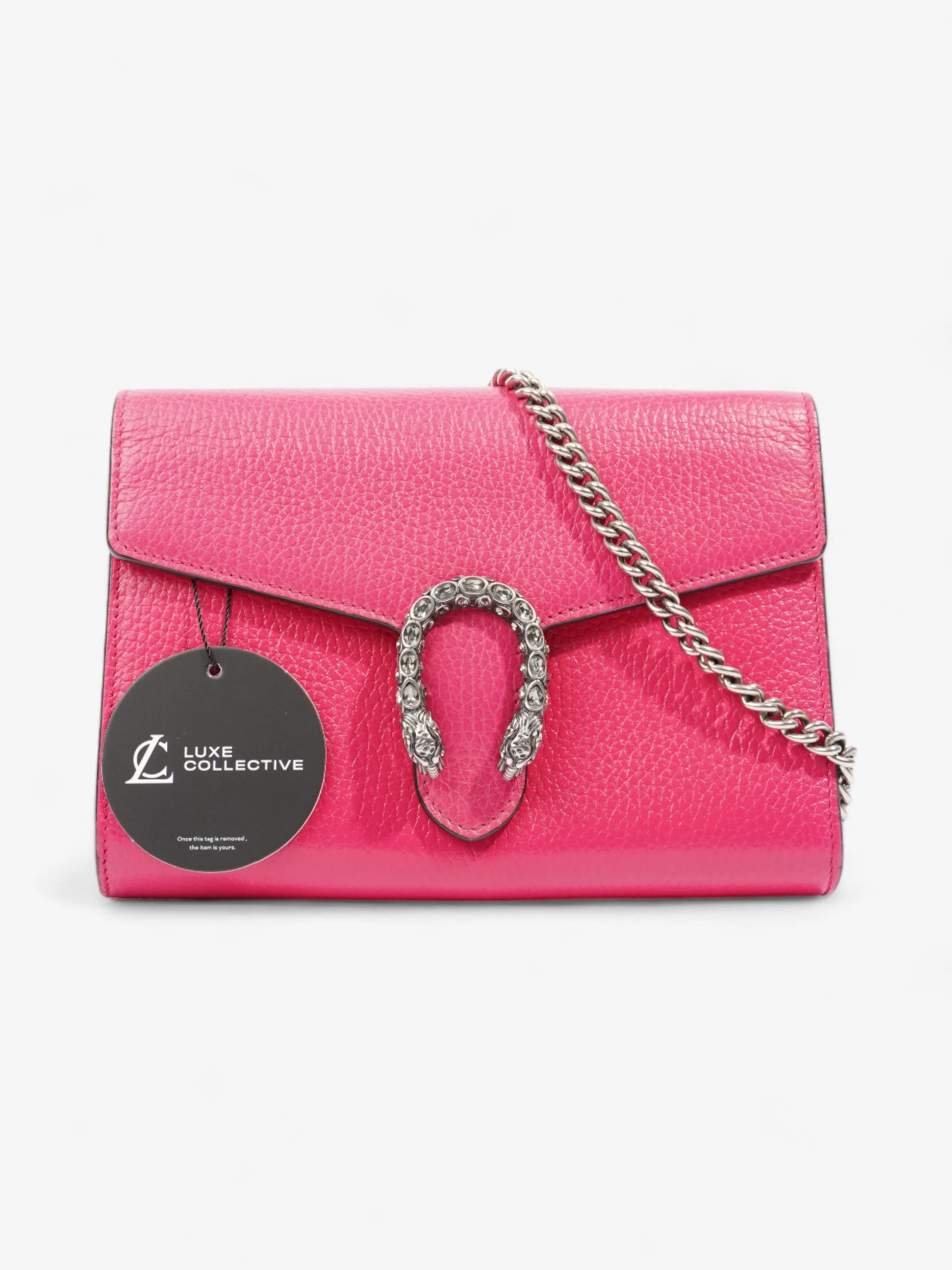 Gucci Dionysus Chain Wallet Neon Pink Leather