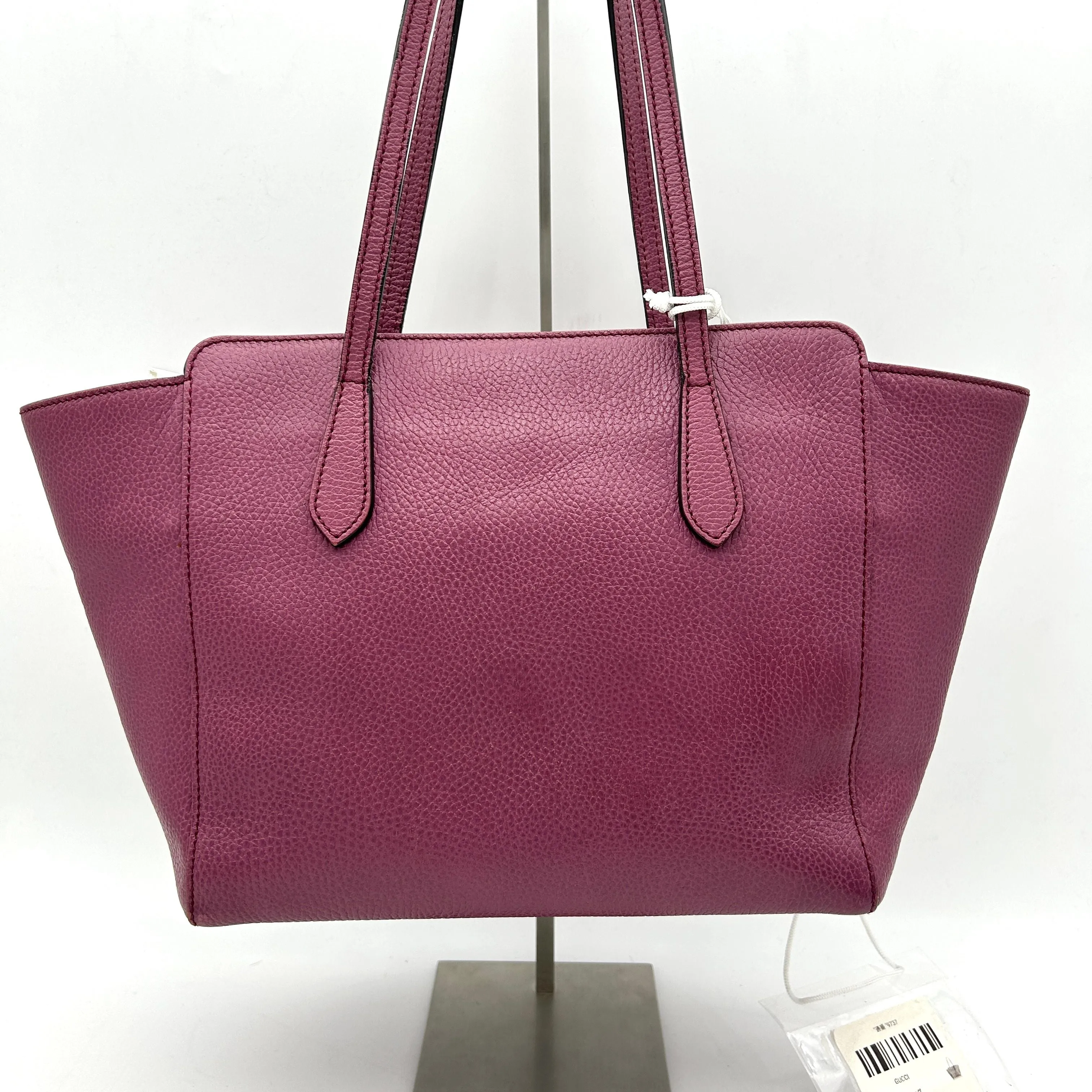GUCCI Dollar Calfskin Small Swing Tote Peonia Flower Washed LA9737