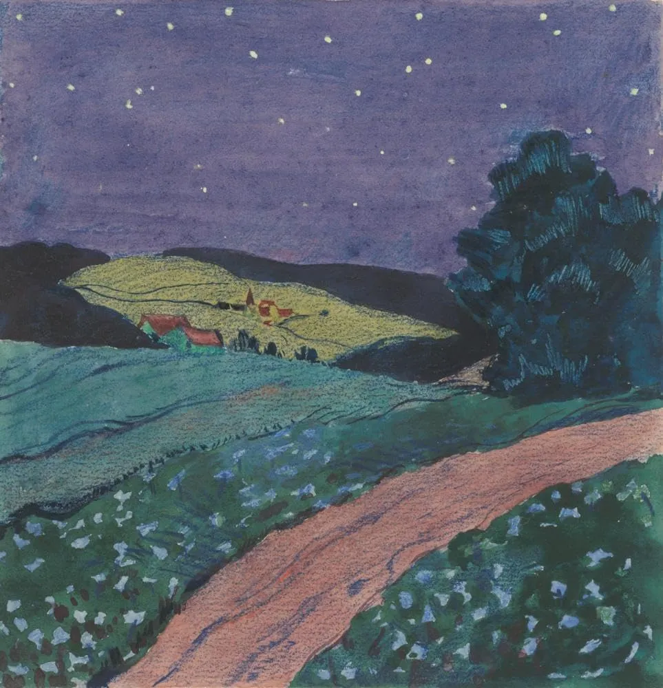 Gustáv Mallý 15x15 Gallery Wrapped Canvas Museum Art Print Titled: 14. - Above a Village (1932)