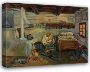 Gustáv Mallý 18x15 Gallery Wrapped Canvas Museum Art Print Titled: Ždiar Room (1934)