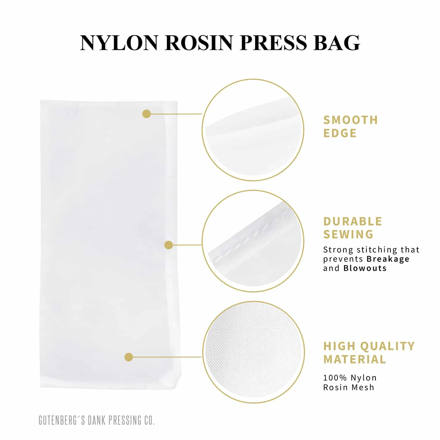 Gutenberg's Rosin Bags | 90µm | 3" x 6" | Pack of 50