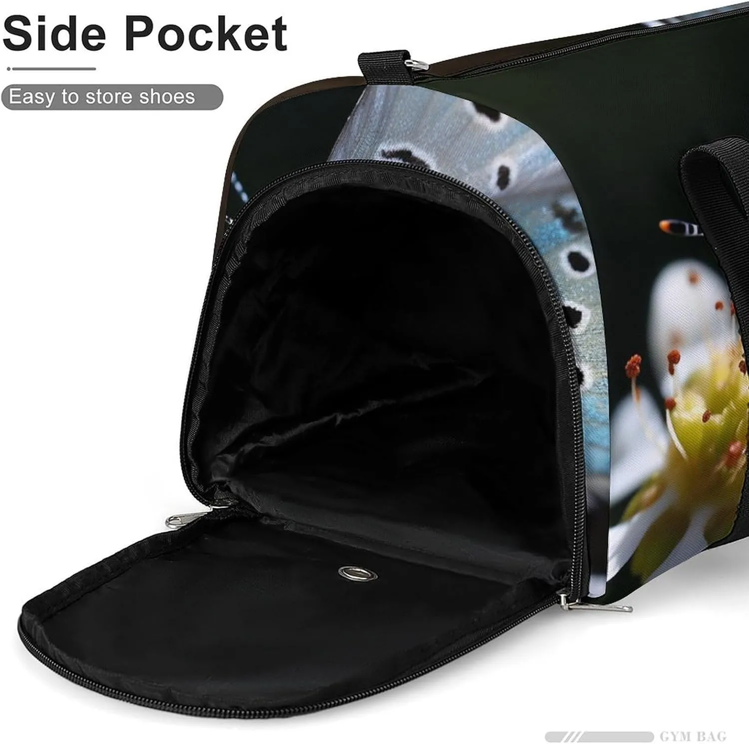 Gym Bag Butterfly Lingering on Flower Duffel Bag for Men Women Travel Overnight Bag with Shoe Compartment Workout Bags