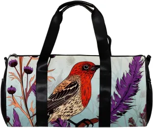 Gym Bags for Men,Travel Duffel Bags for Women,Bird Purple Flower Bush,Workout Bag, 17.7x9x9 in, M3ww4vkpaayc, Jn4k5xzqxqiw