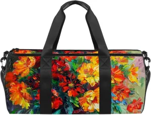 Gym Bags for Men,Travel Duffel Bags for Women,Daisy Oil Painting Flower,Workout Bag