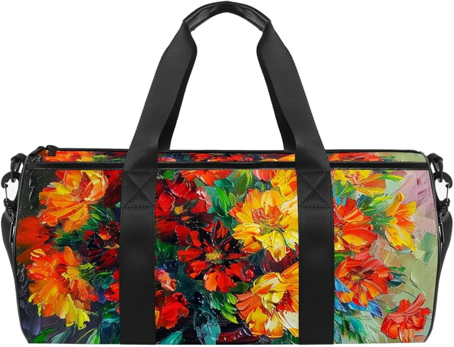 Gym Bags for Men,Travel Duffel Bags for Women,Daisy Oil Painting Flower,Workout Bag