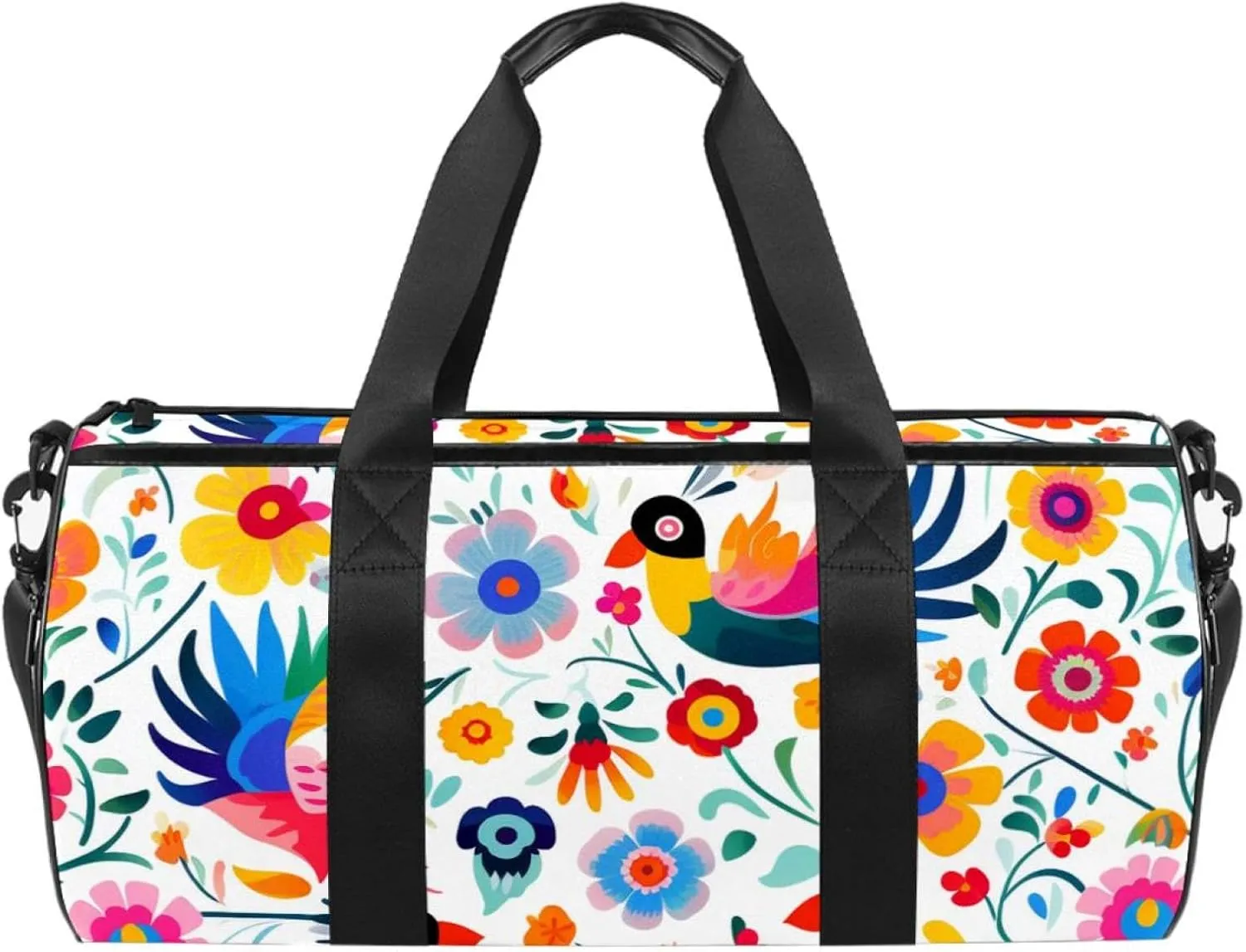 Gym Bags for Men,Travel Duffel Bags for Women,Flower Colored Lines Bird,Workout Bag