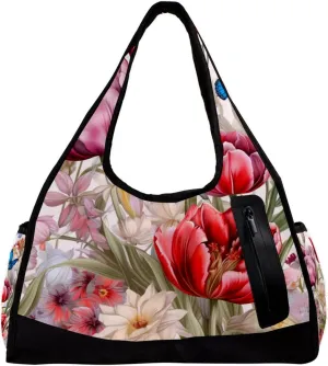 Gym Bags for Women,Duffle Bag for Travel,Butterfly Plants,Gym Bag for Men