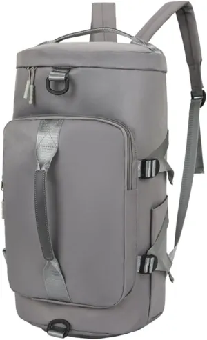Gym Bags Outdoor Sports Storage Backpack with Shoes Pocket Fitness Men Women Bag Multifunction Travel Gym Crossbody Bag (Color : Pink) (Grey)