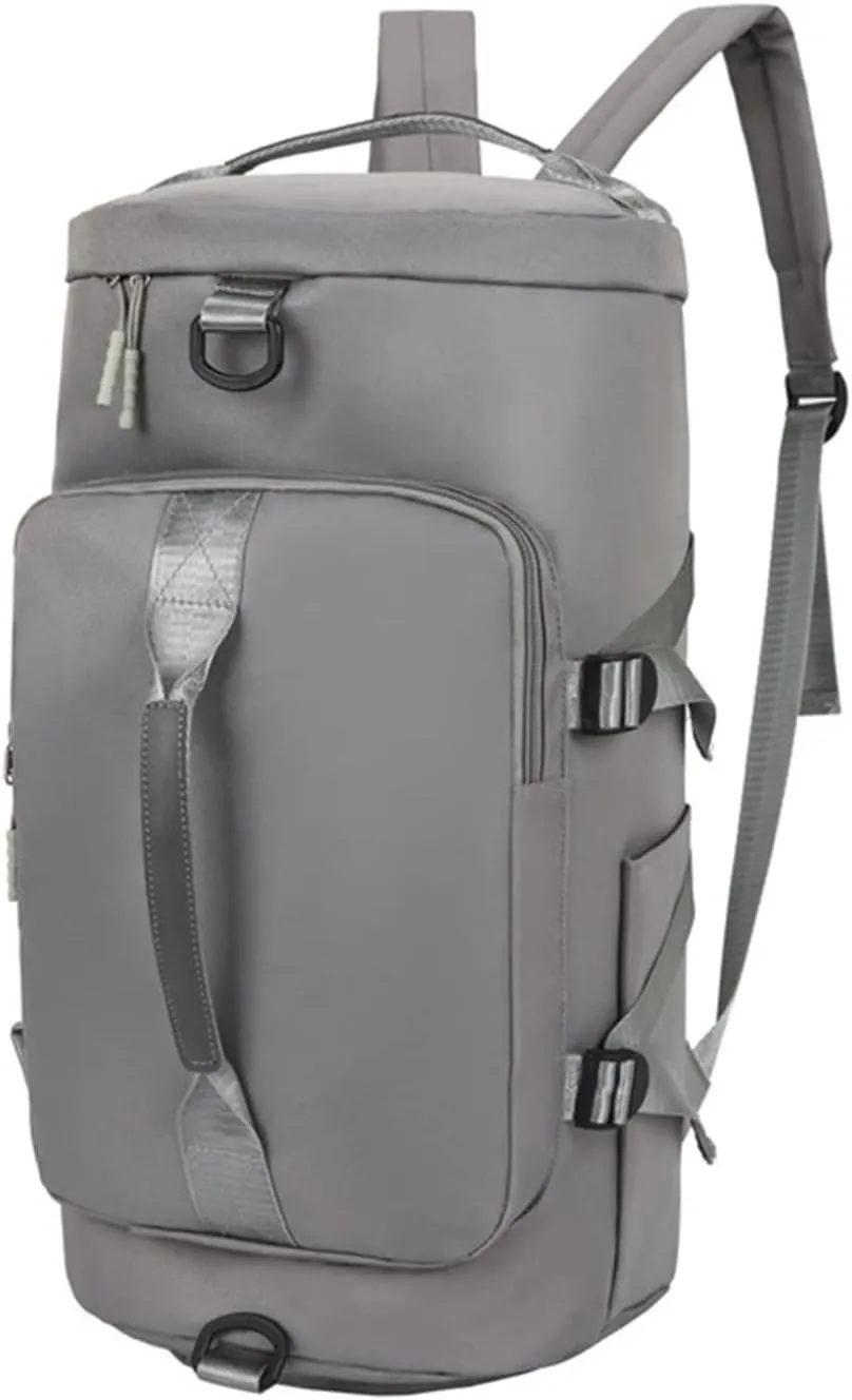 Gym Bags Outdoor Sports Storage Backpack with Shoes Pocket Fitness Men Women Bag Multifunction Travel Gym Crossbody Bag (Color : Pink) (Grey)