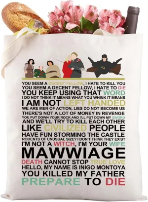 Gzrlyf Bride Movie Inspired Tote Bag 80s Movie Fans Gift Movie Lover Princess Shopping Bag
