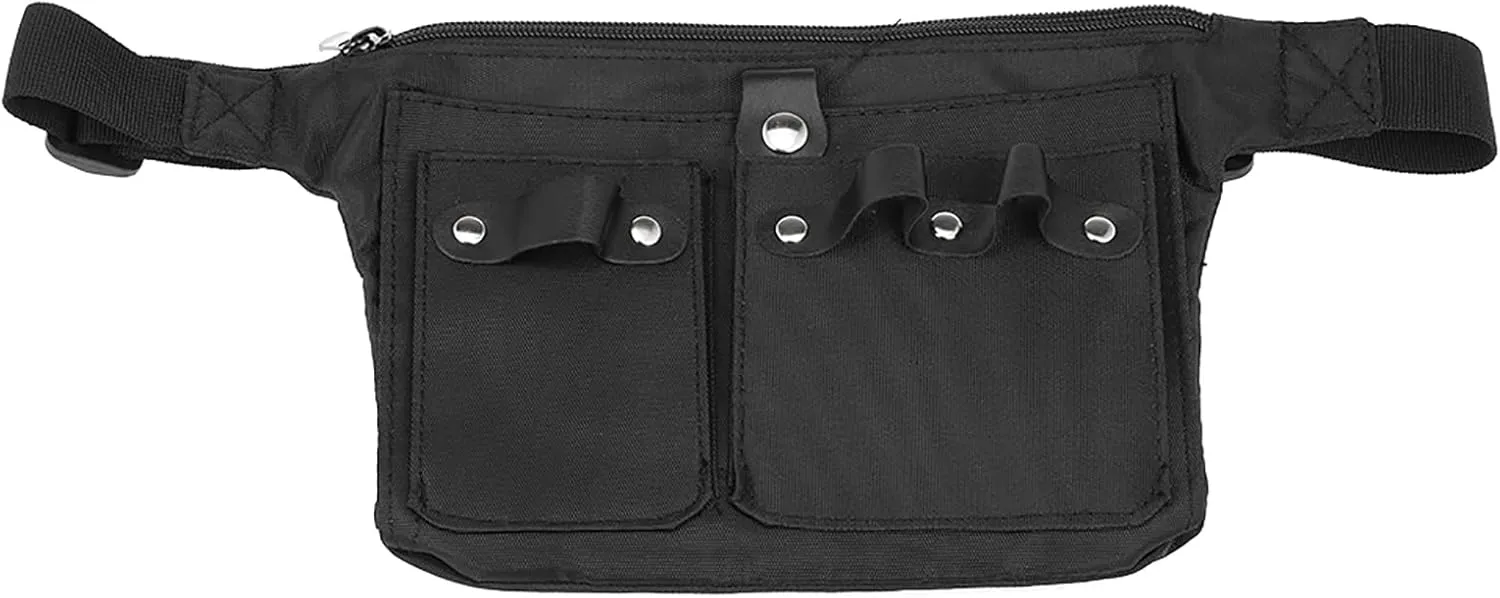 Hair Scissor Holster Hairdressing Pouch Haircutting Tools Holder Bag for Hair Stylist Waist Shoulder Belt, Black