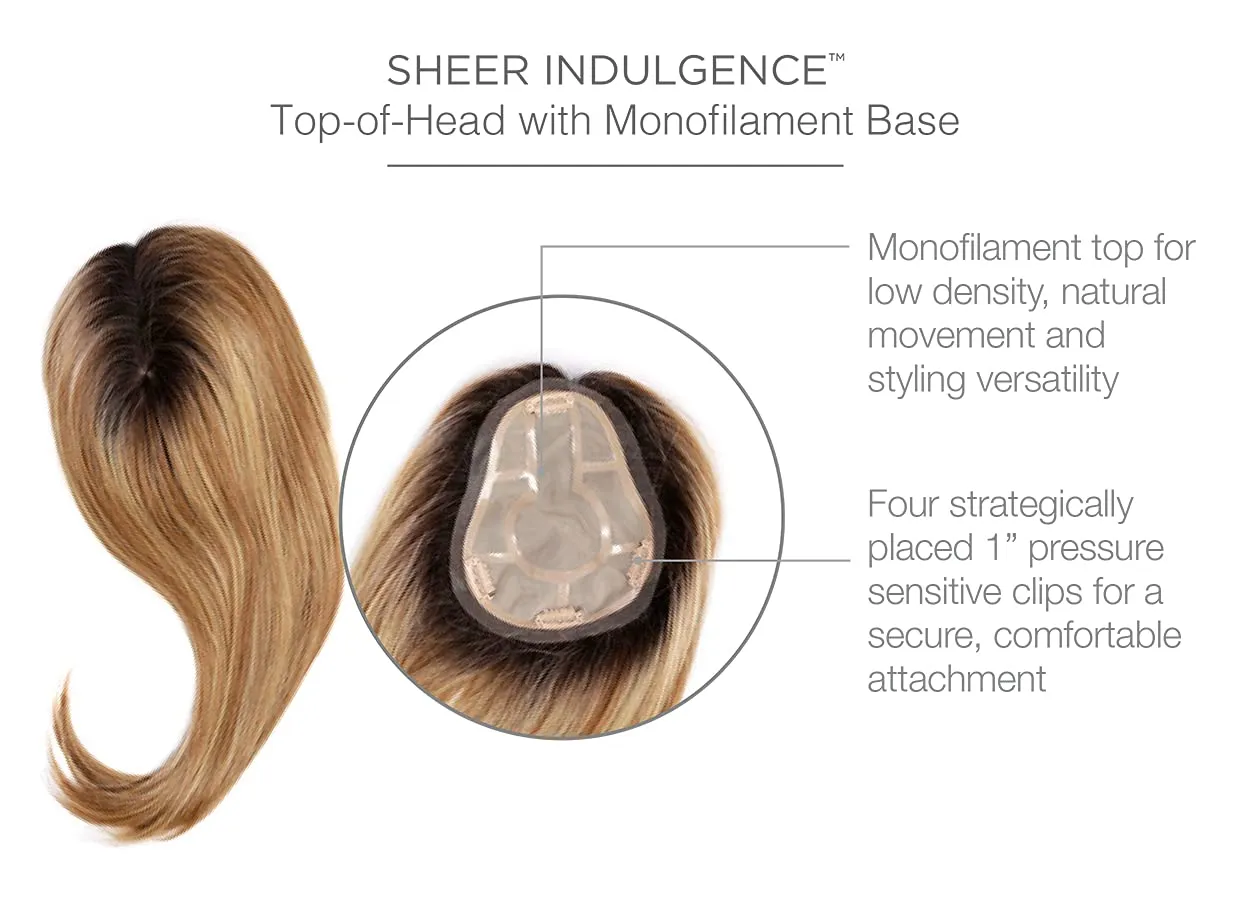 Hair u wear Go All Out Top-Of-Top 16 Inch Wig Top Piece, Average Size Cap, RL6/8 Dark Chocolate