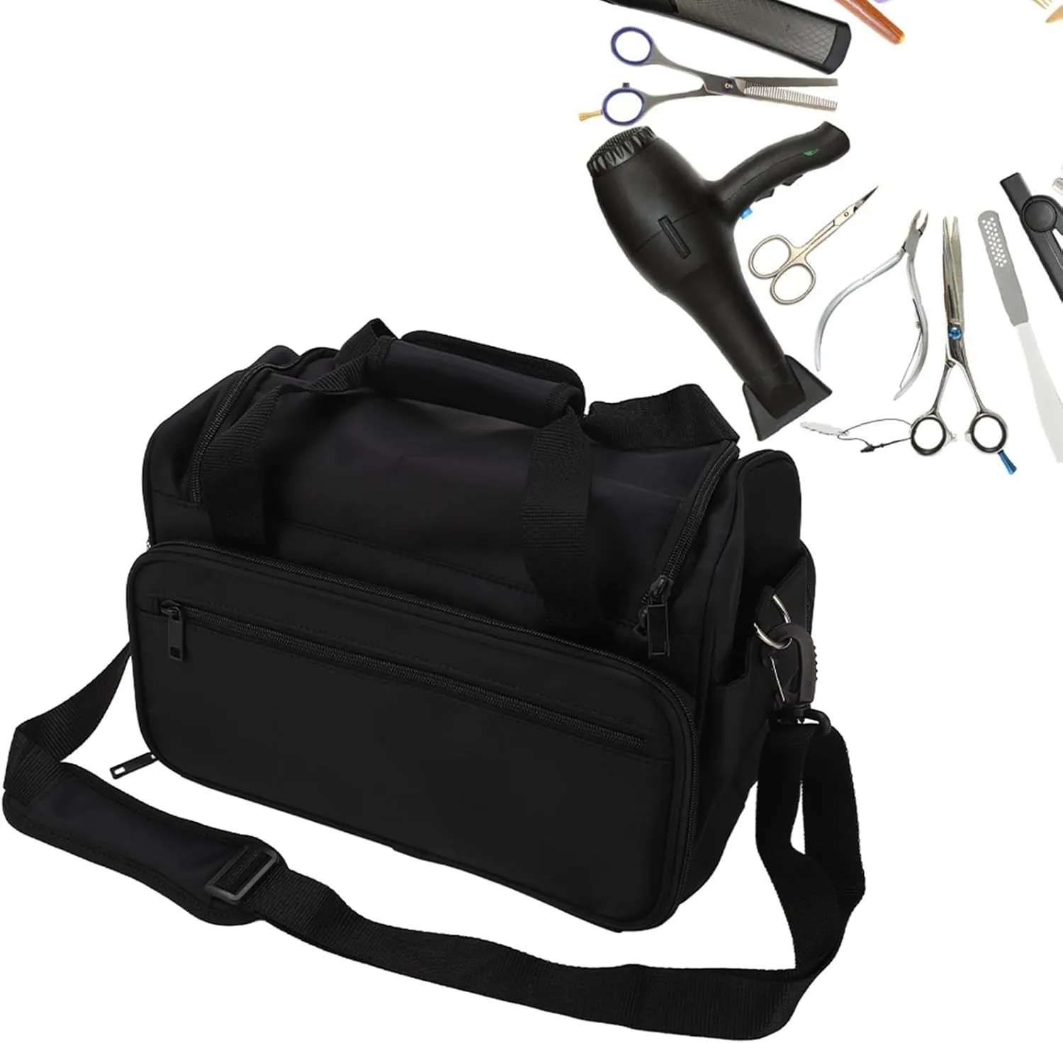 Hairdressing Tools Bag, Portable Salon Barber Handbag Makeup Cosmetics Tools Bag Scissors Comb Holder Bag Hairstyling Case Large capacity Hair Stylist Organizer for Equipment,