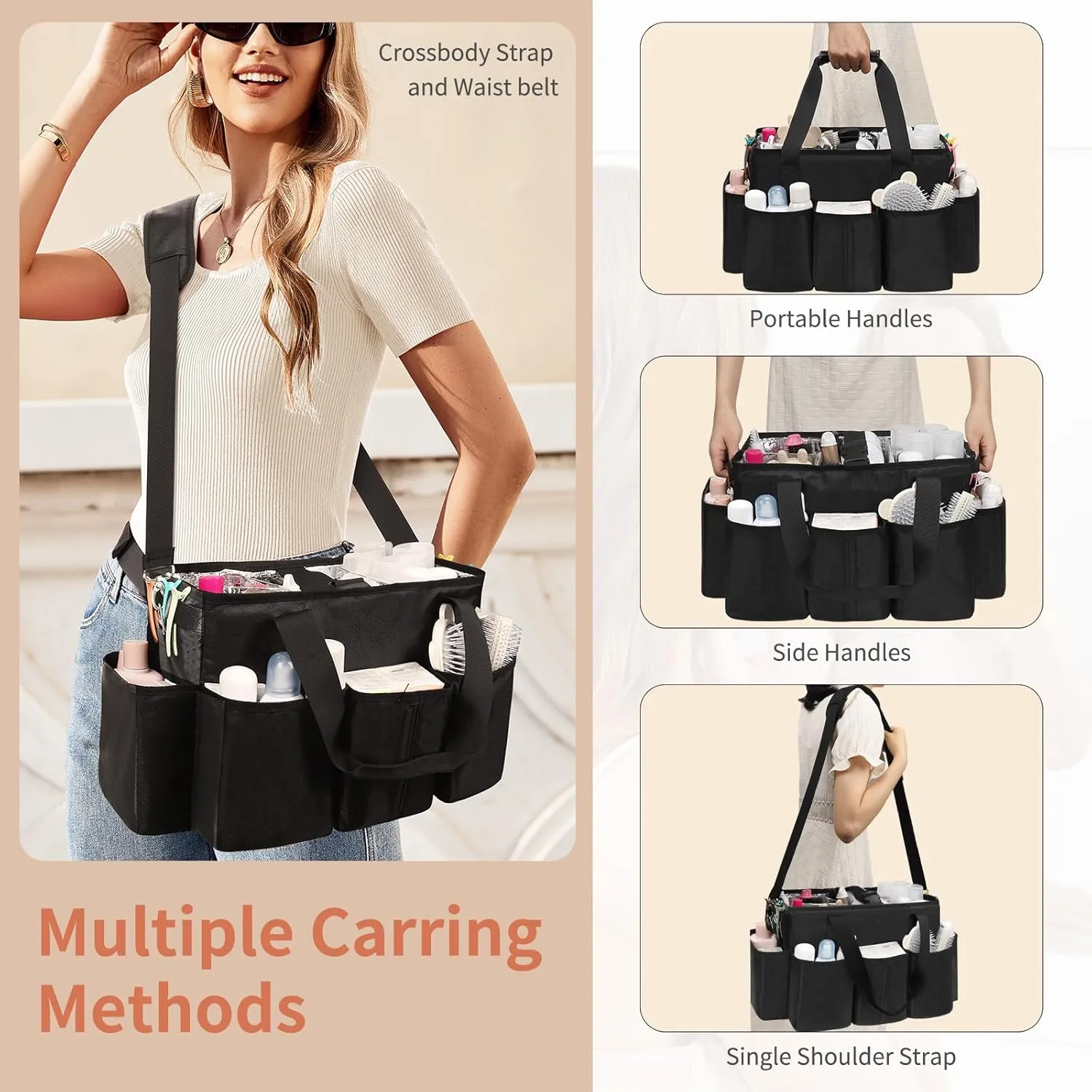 Hairstylist Traveling Bag, Large Capacity Hair Tools Travel Bag, Hairdresser Hair Tool Organizer, Professional Makeup Artist Bag Hairdressering Case with Adjustable Dividers, Hair Stylist Must Have