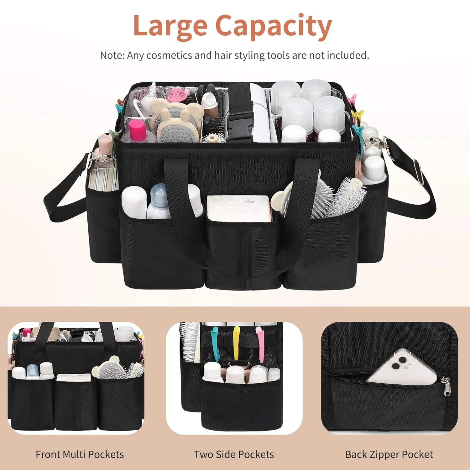 Hairstylist Traveling Bag, Large Capacity Hair Tools Travel Bag, Hairdresser Hair Tool Organizer, Professional Makeup Artist Bag Hairdressering Case with Adjustable Dividers, Hair Stylist Must Have