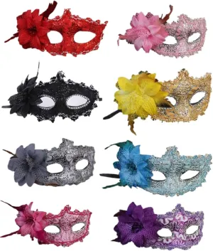 Half Masquerades Venetian Masks Costumes Party Accessory 8PCS