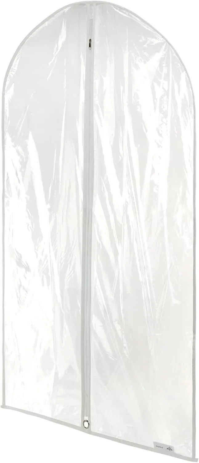 HANGERWORLD Pack of 6 Clear Garment Bags for Hanging Clothes - 40inch Suit Bag, Plastic PEVA, Showerproof, Clothes Dust Protector Cover