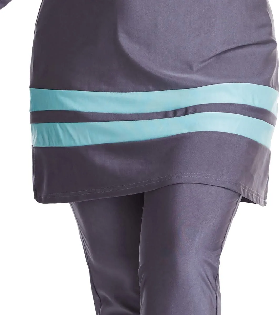 HANYIMIDOO Muslim Women's Plus-Size Color-Matching Fat Swimsuit Tankinis 3 Pieces Swimwear