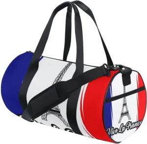 Happy Bastille Day France Paris Gym Duffel Bag Canvas Travel Weekender Luggage Handbag for Men Women