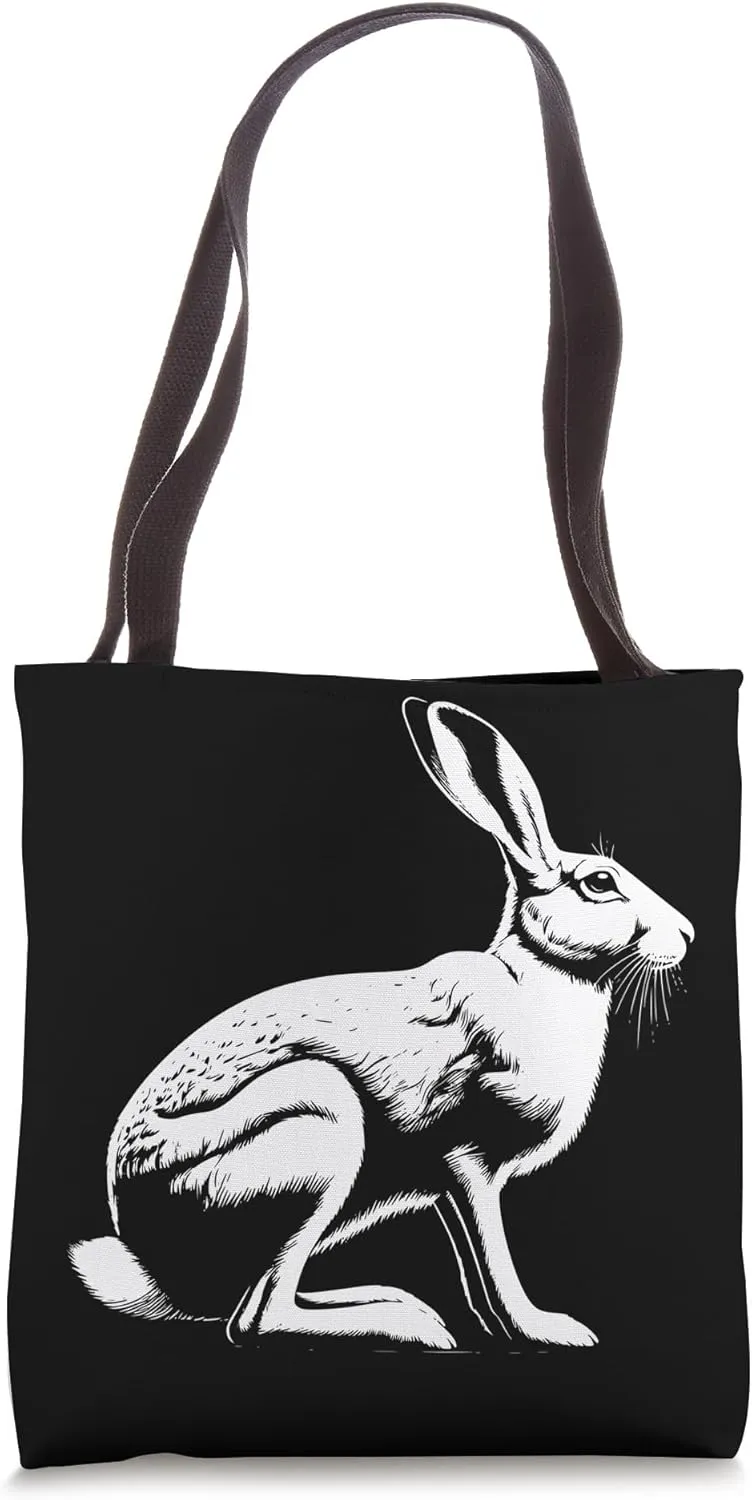 Hare Dad Mom Lover - Monochromatic Hare Tote Bag