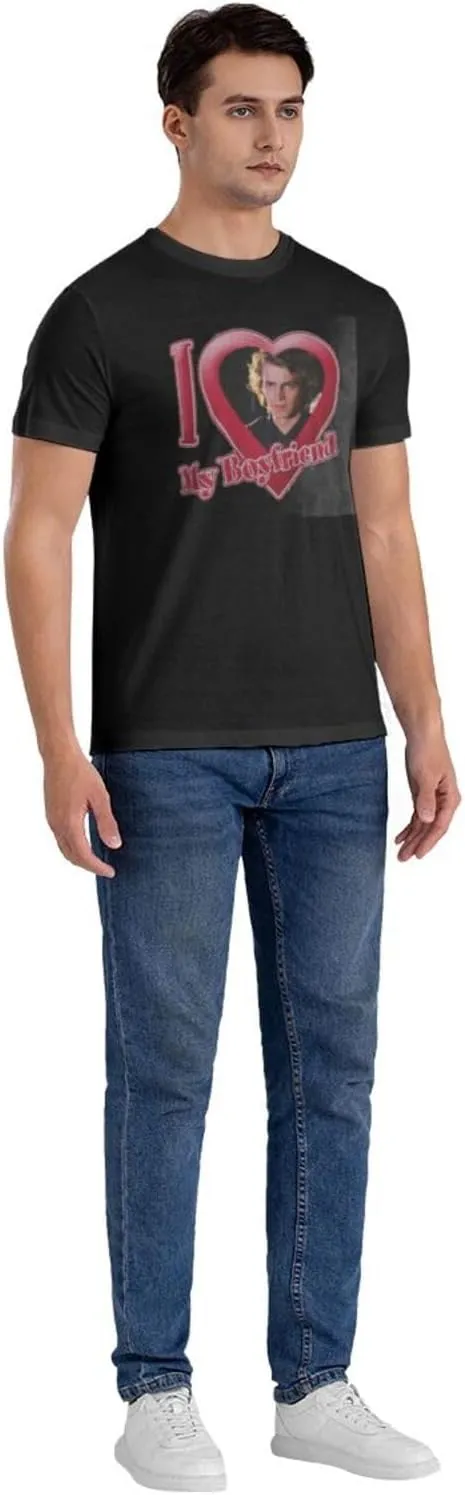 Hayden Music Christensen T-Shirts Men's Shirt Cotton Casual Short Sleeve Fit Summer Crew Neck Tees Black