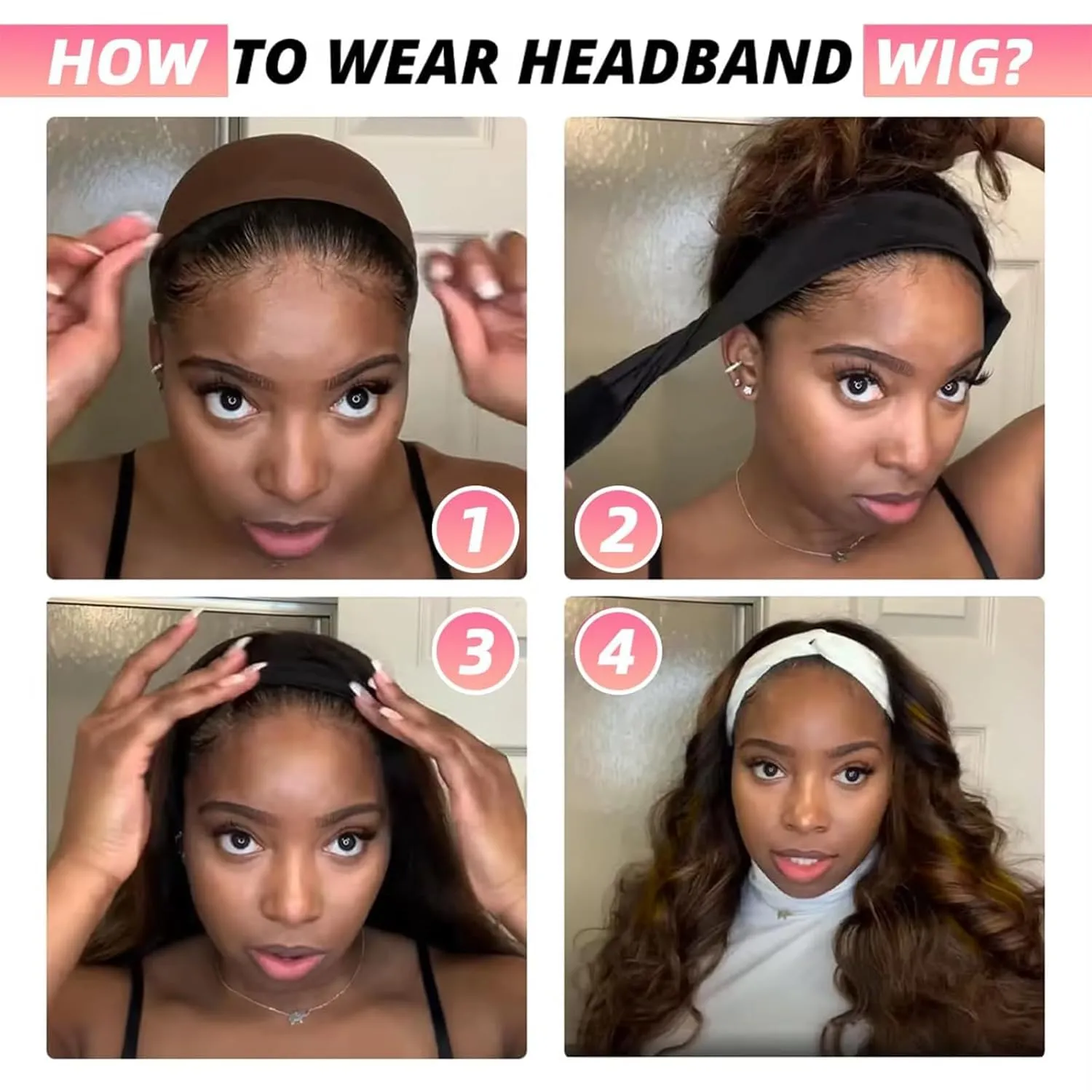 Headband Wig Human Hair Body Wave Headband Wigs for Black Women human hair 1b/30 color Wear and Go Glueless Wig 100% Brazilian Virgin Human Hair Headband wig 150% Density(24inch)