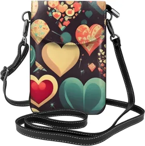Heart Crush Flower Women'S Crossbody Bag, *Zipper Phone Wallet, Cute Purse, Shoulder Bag, Detachable Shoulder Strap