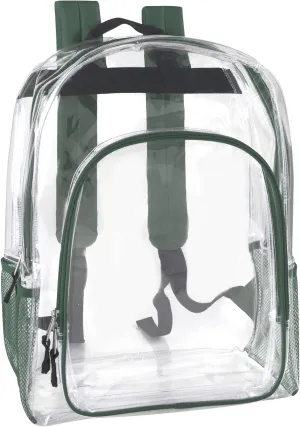 Heavy Duty Clear See Through Backpack | Transparent Clear Backpack Bags Stadium Approved for Women, Men, School, Travel