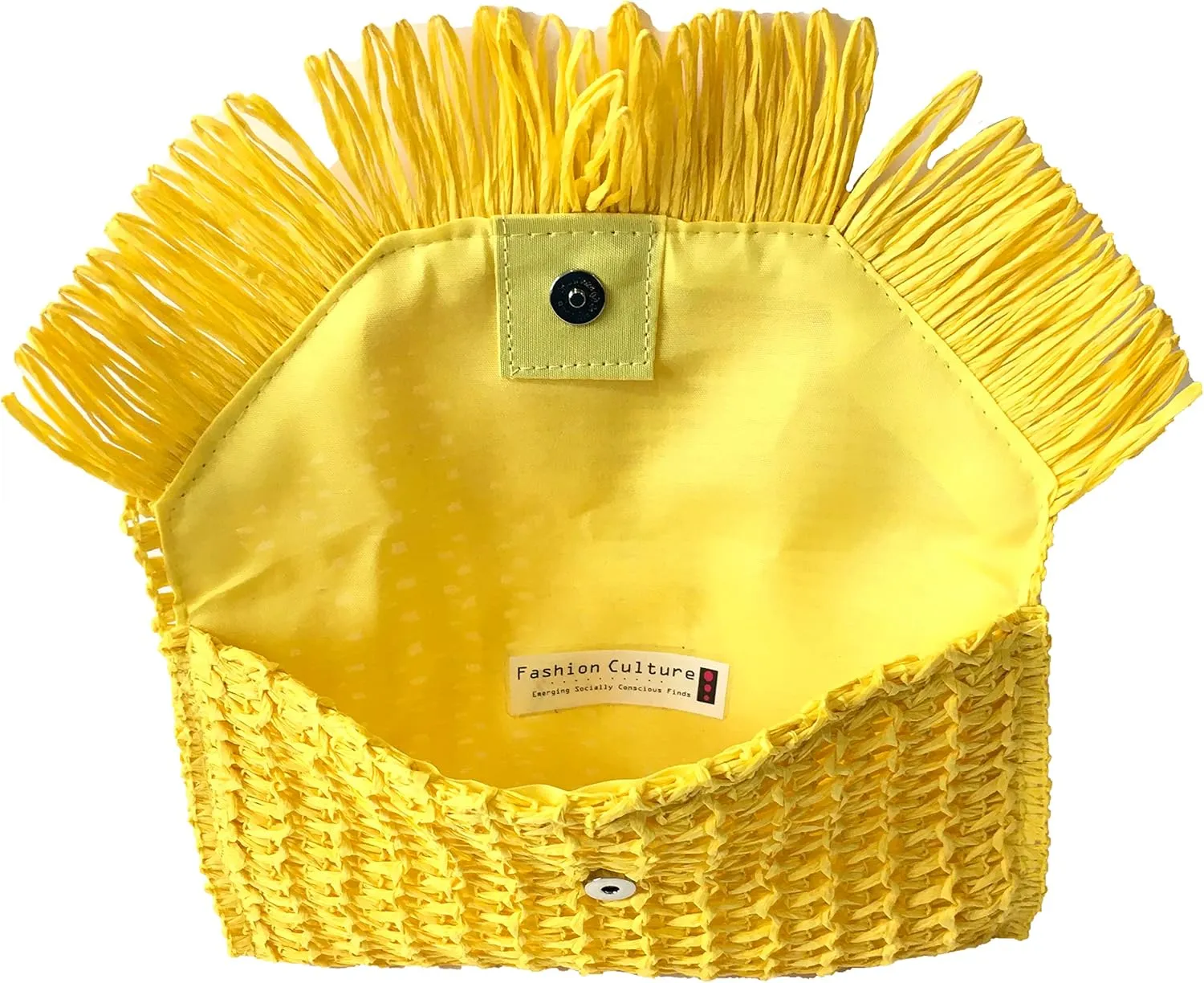 Heidi Fringe Staw Slim Clutch Bag