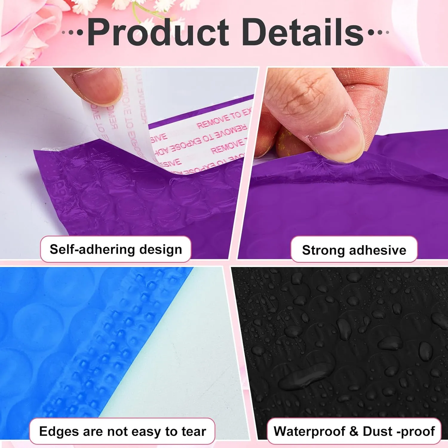Henoyso 162 Pcs Colored Small Bubble Mailers 4x6 Inch Poly Shipping Envelopes Bulk Adhesive Shipping Bags Cushioning Padded for Mailing Packaging (Dark Purple, Dark Blue, Black)